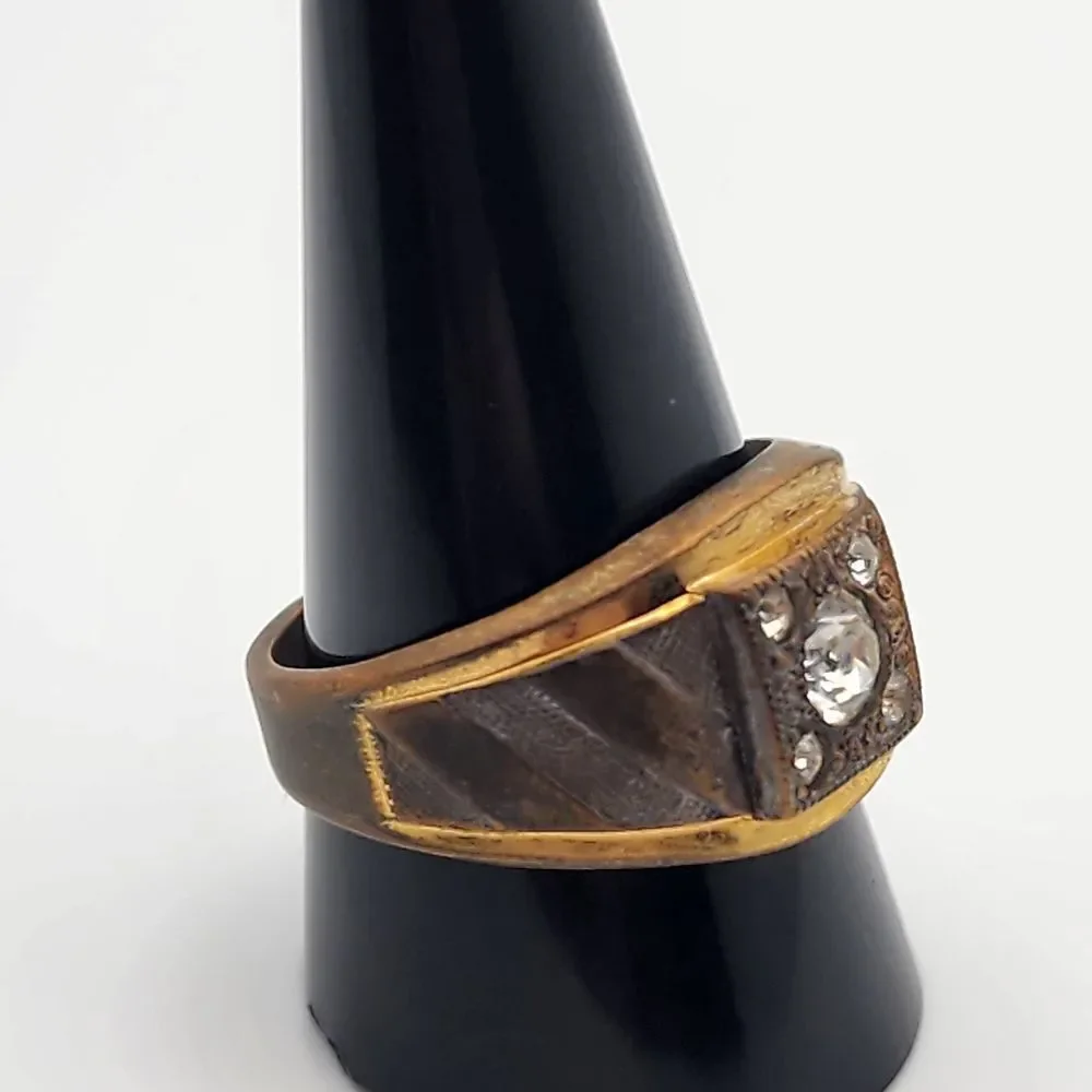 Vintage Clark & Coombs 18K Gold Electroplated & CZ Ring (12)